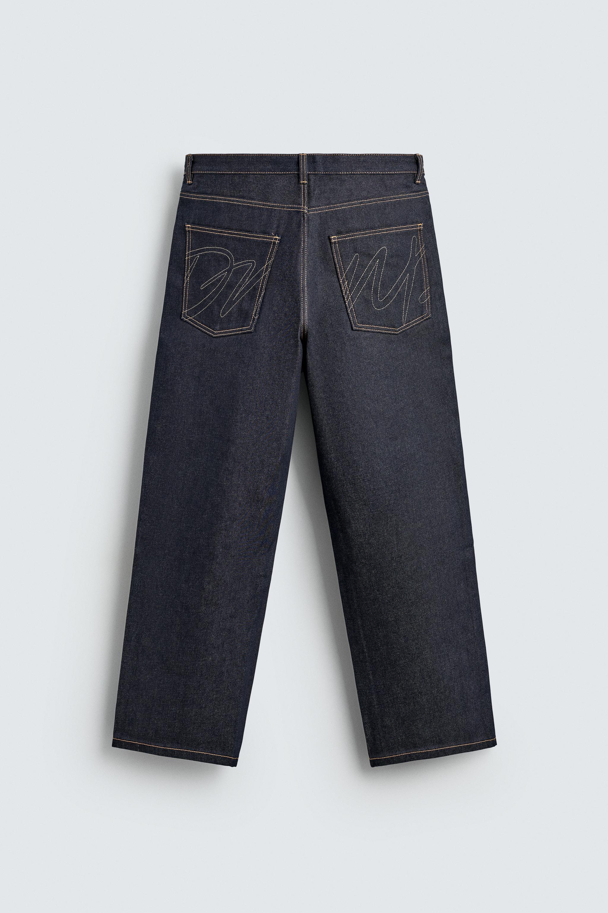 BAGGY FIT JEANS WITH TOPSTITCHING